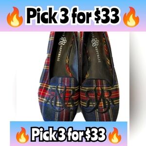 Rock And Republic Plaid Flats Shoes Size 8.5 Estate Sale NWOT 🔥Pick 3 for $33